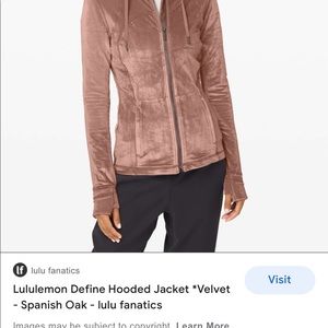 Lululemon 🍋 hooded velvet define jacket